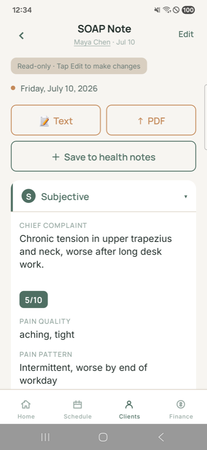 AI-generated SOAP note